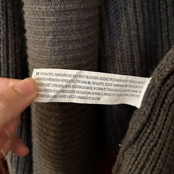 Forever 21 Cardigan Sweater Gray Ribbed Thick Knit Open Front Classic Minimalist - Picture 5 of 8